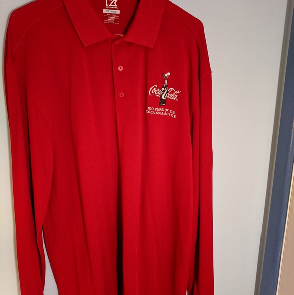 Cutter & Buck Other - Mens Coca cola red long sleeve polo shirt
